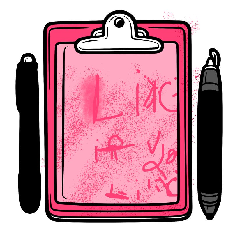 blank clip board with pen