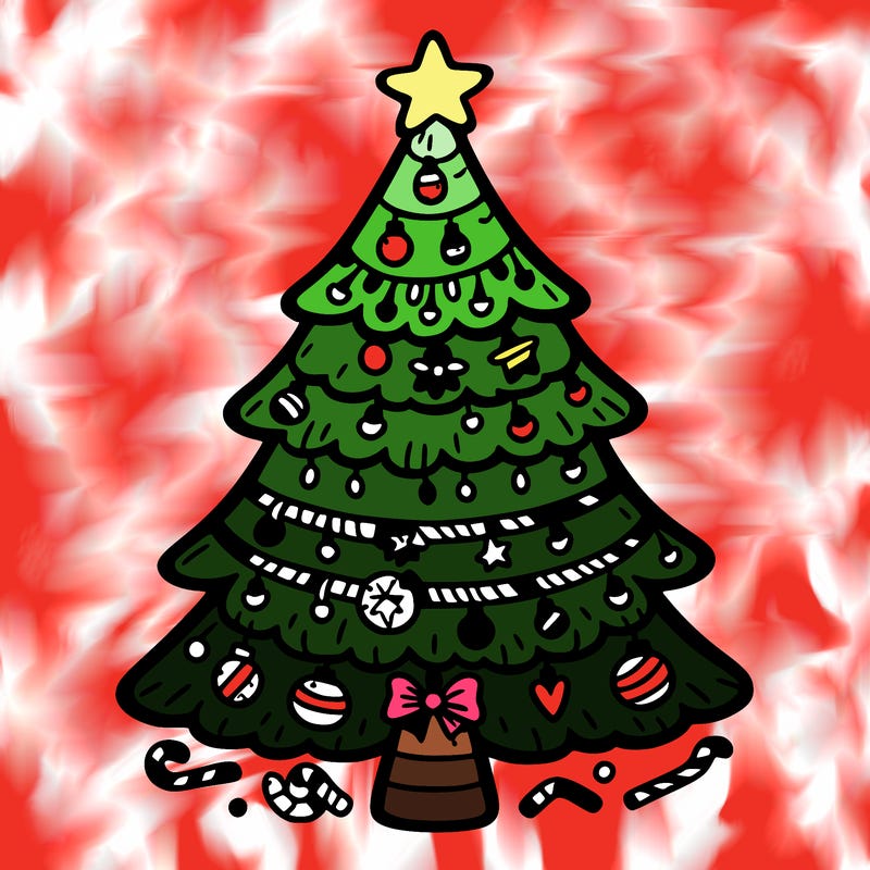 christmas tree with lots of details