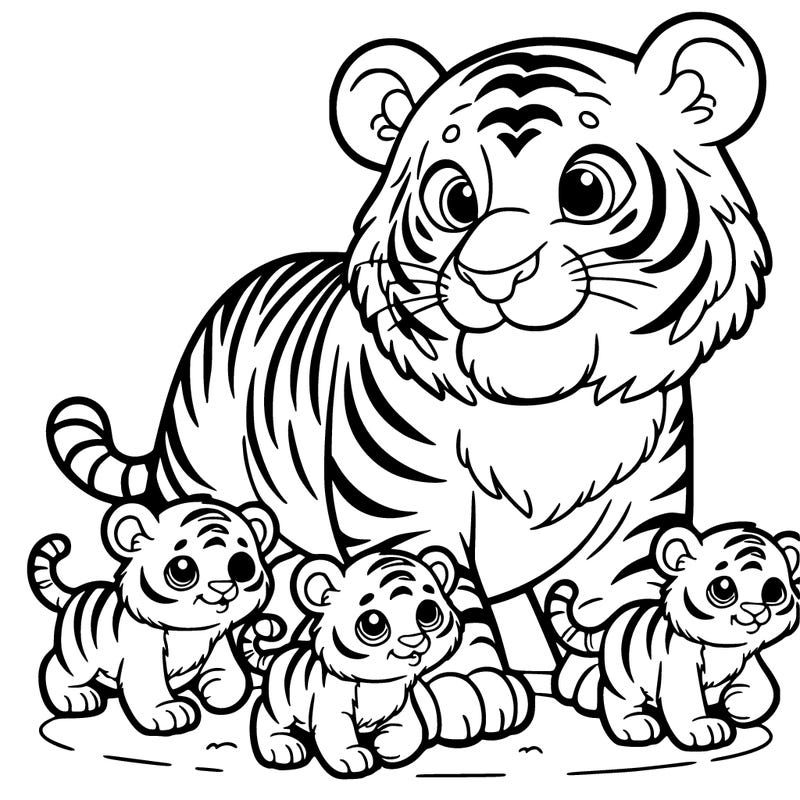 tiger and cubs