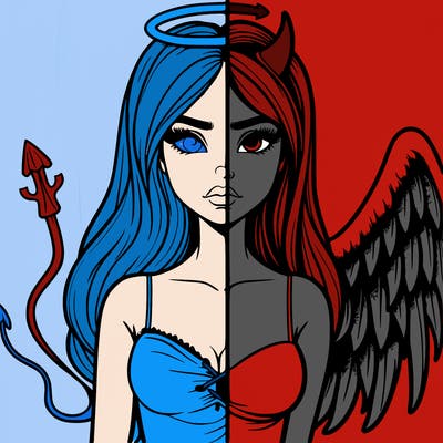 devil vs angel realistic girl