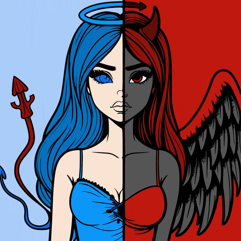 devil vs angel realistic girl