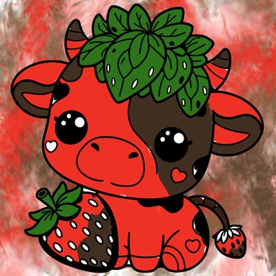 cute strawberry cow