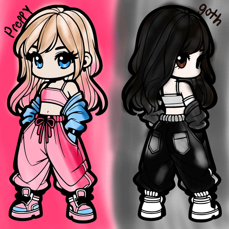 girl in crop top and baggy pants