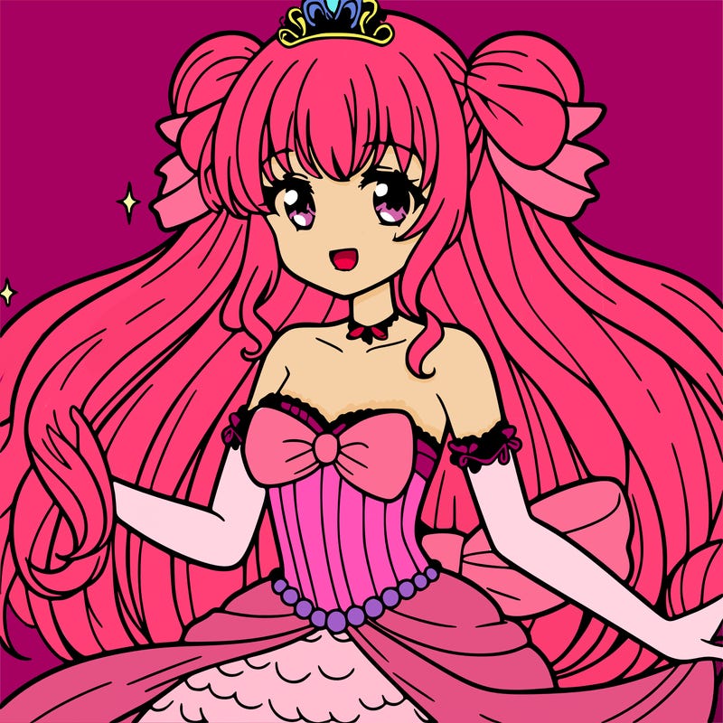 princess anime mermaid with bow