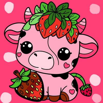 cute strawberry cow