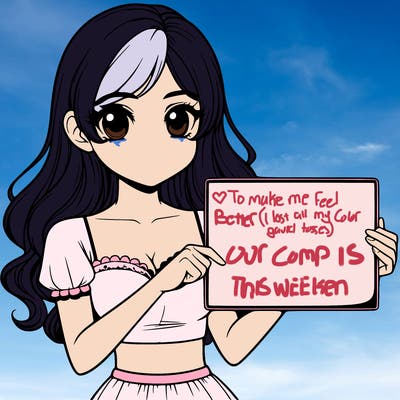 realistic pretty girl holding blank sign