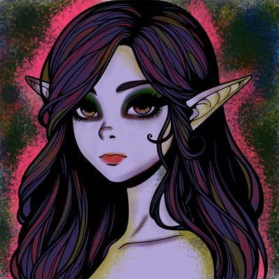 elf girl realistic dark fantasy