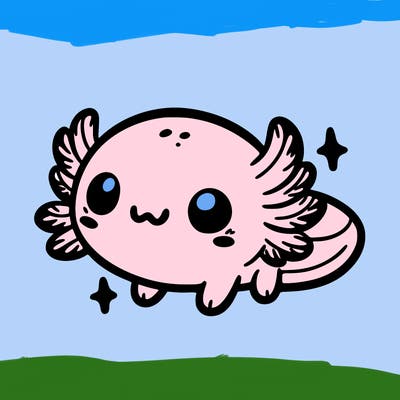 cute easy baby axolotl