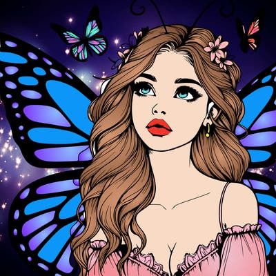 butterfly fairy realistic girl