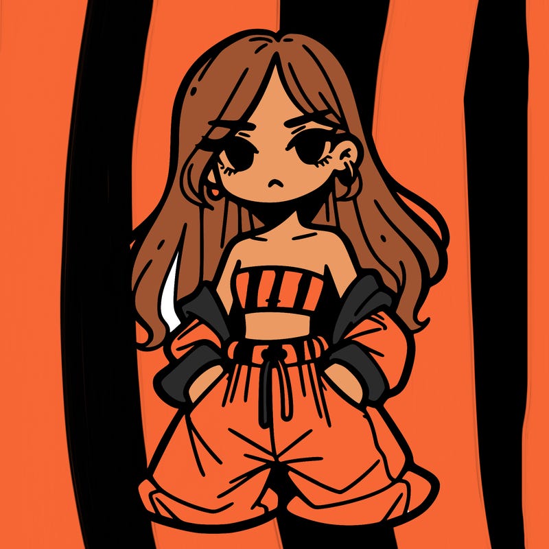 a girl with baggy jeans and crop top