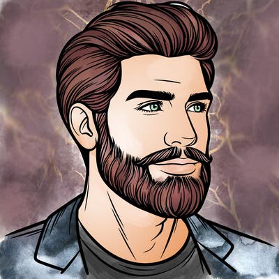 realistic man with beard