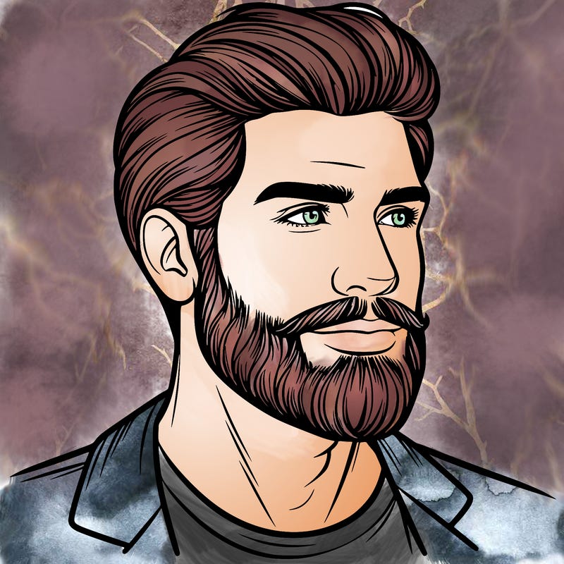 realistic man with beard