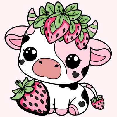 cute strawberry cow
