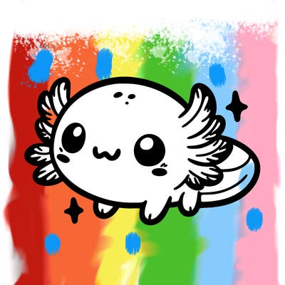 cute easy baby axolotl