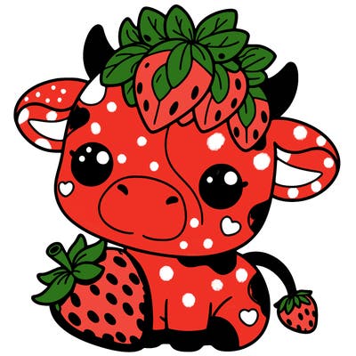 cute strawberry cow