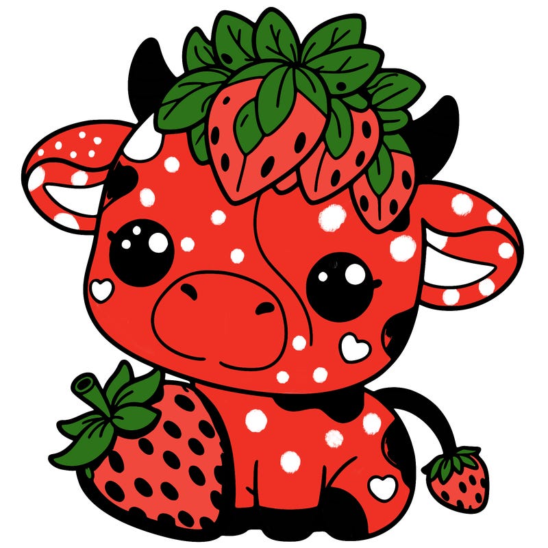 cute strawberry cow