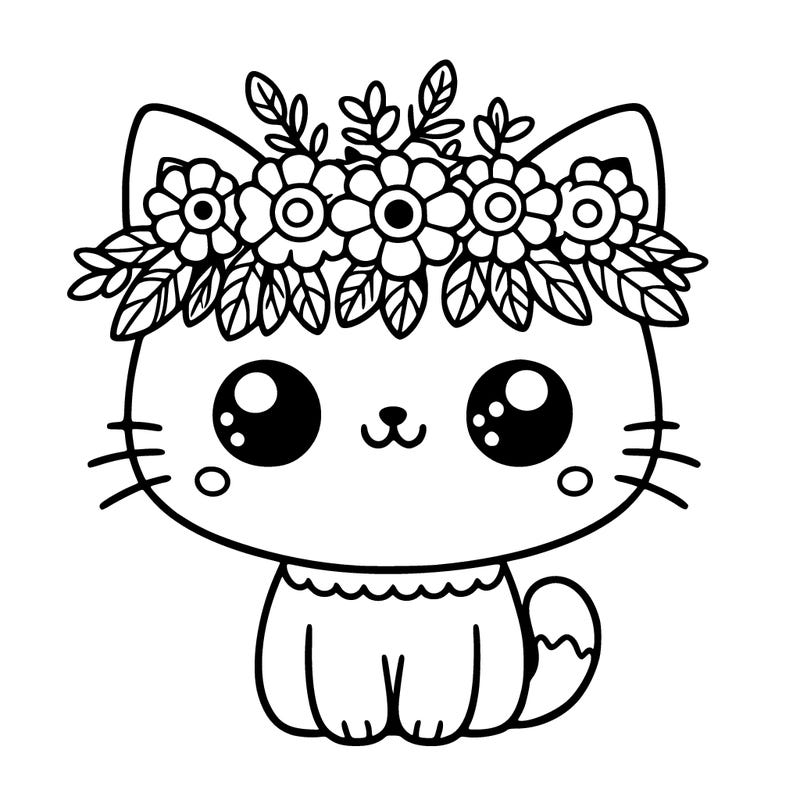 cute cat with flower crown