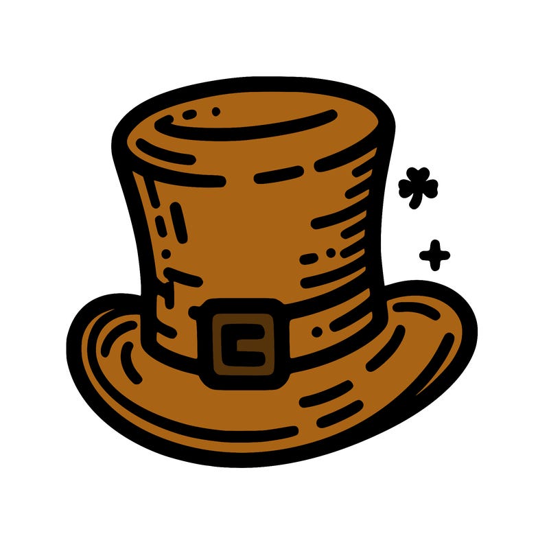 st patrick hat with thin lines