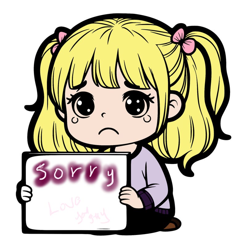 sad girl with a blank sign