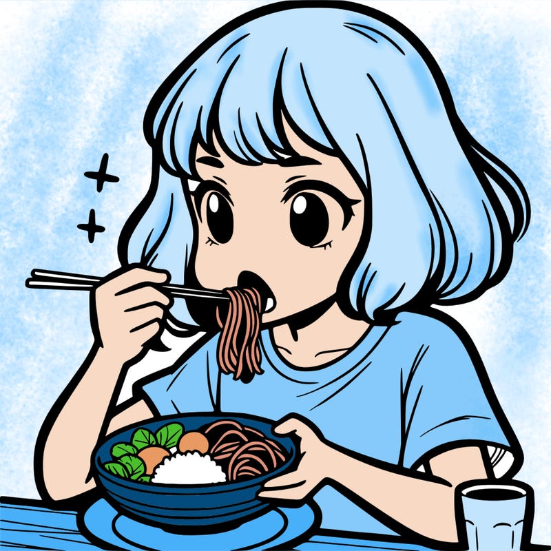 a girl eating food