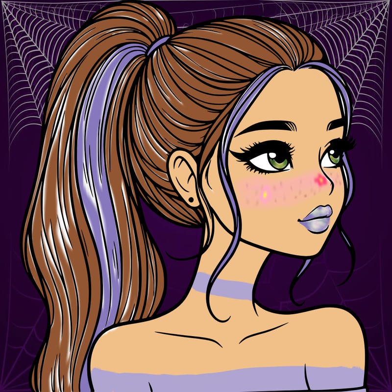 a beautiful and realistic girl with a high pony tail