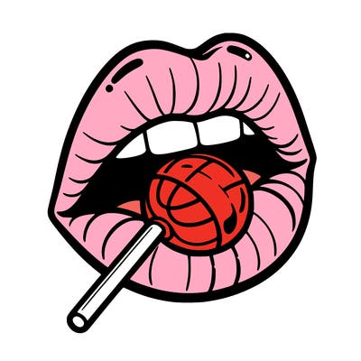 lips with lollipop