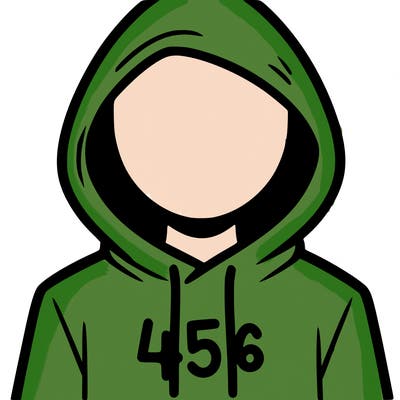 a person with non face waering a hoodie with a 456 symbol