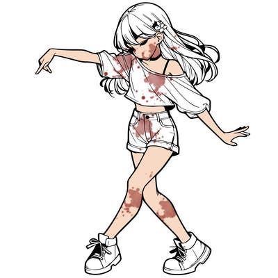 realistic girl danceing