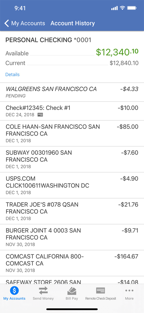 Connex Credit Union Mobile - Connex Credit Union mobile app personal checking account history and balance