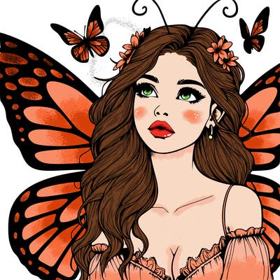 butterfly fairy realistic girl
