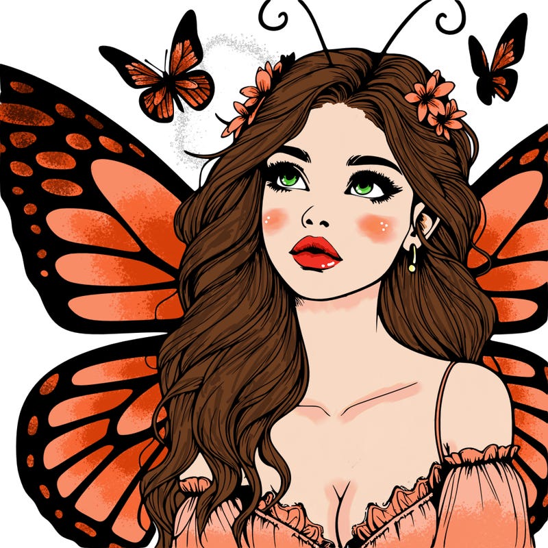 butterfly fairy realistic girl