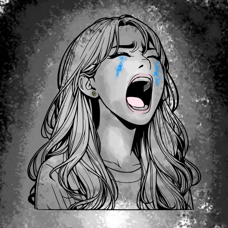 screaming realistic, girl