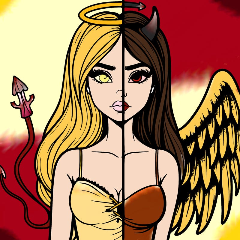 devil vs angel realistic girl