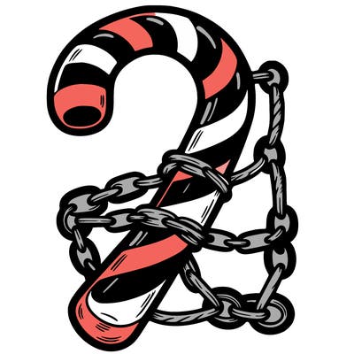 chained up candy cane