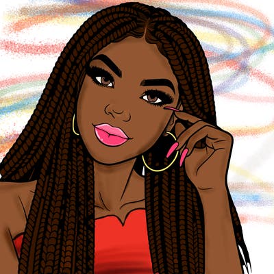 beautiful woman with box braids