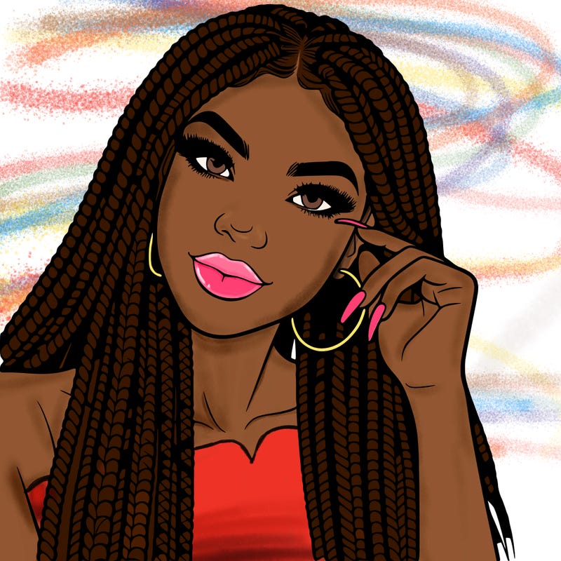 beautiful woman with box braids