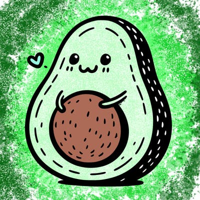 an avocado hugging an avocado