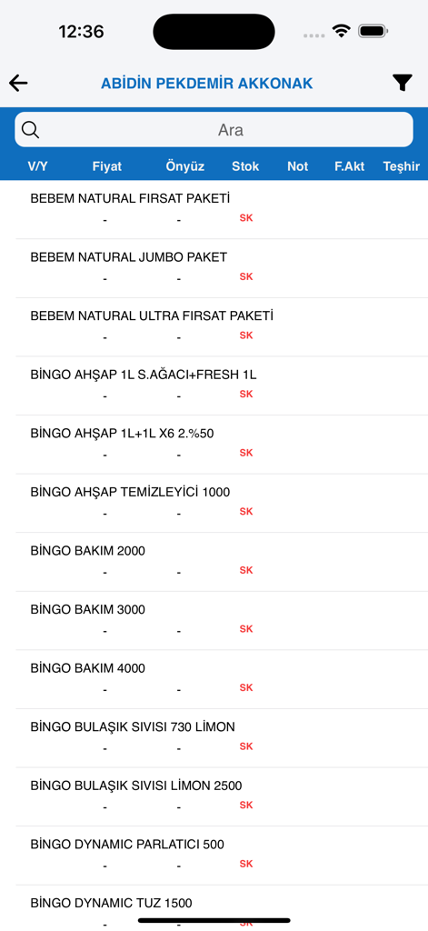 3S Merch Plus - Mobile interface of 3S Merch Plus app displaying a list of retail products for inventory and stock auditing