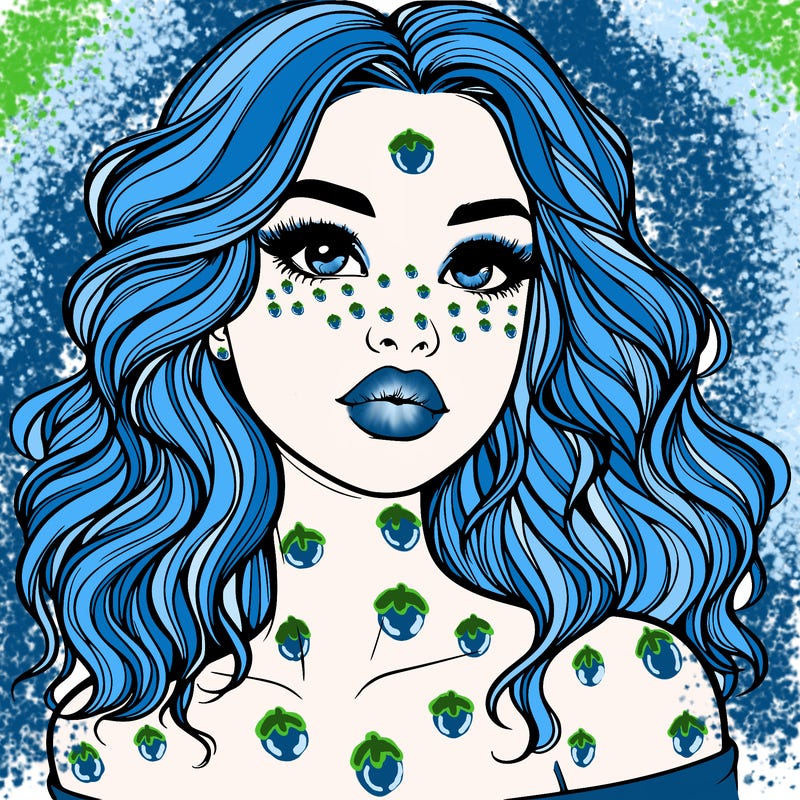 realistic girl with wavy hair and lips