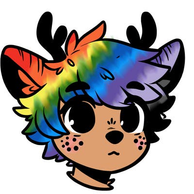 a humanoid deer with soft fluffy ears