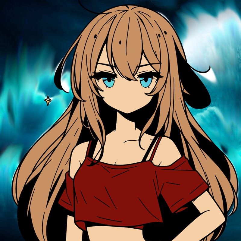 a cool anime girl with a crop top with long hair
