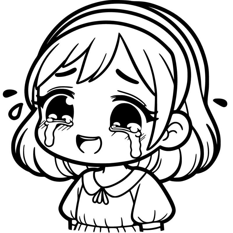 sad girl crying but smiling