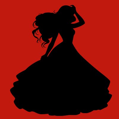 realistic woman with dress flowing in the wind