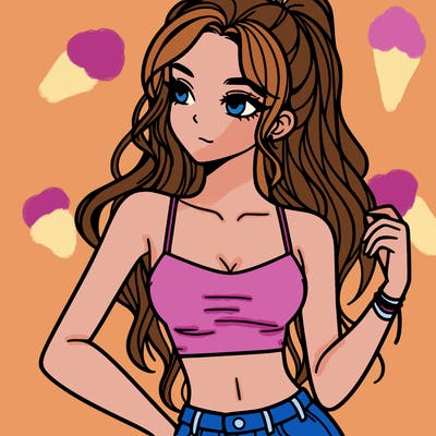girl in crop top
