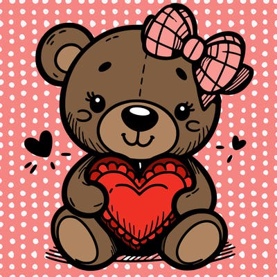 teddy bear hugging a heart