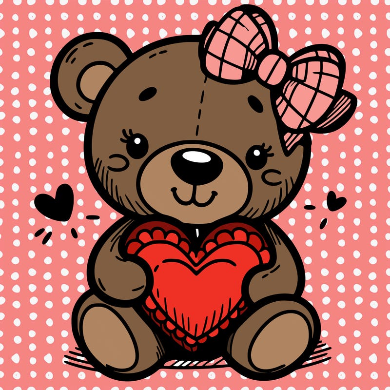 teddy bear hugging a heart