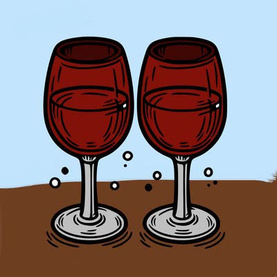 two glasses with wine