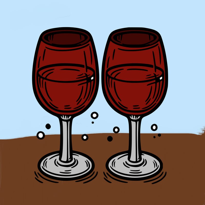 two glasses with wine