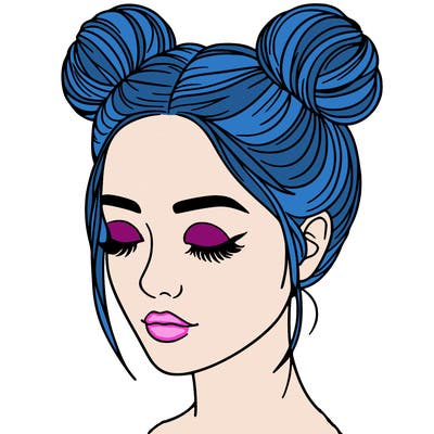 woman with hair buns