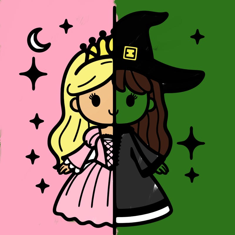 split princess and witch